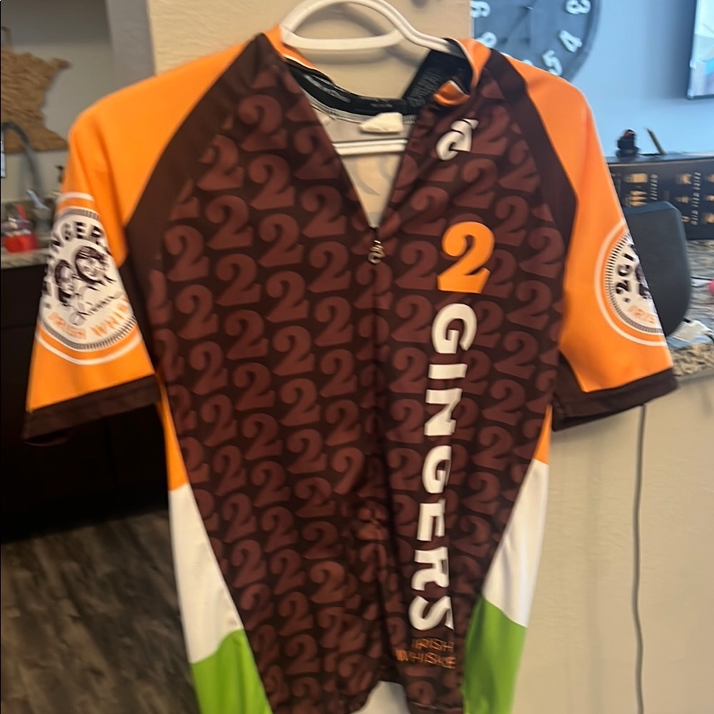 Men's Short Sleeve Tee - Orange and Brown